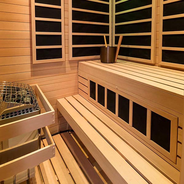 Custom-cut infrared sauna room design