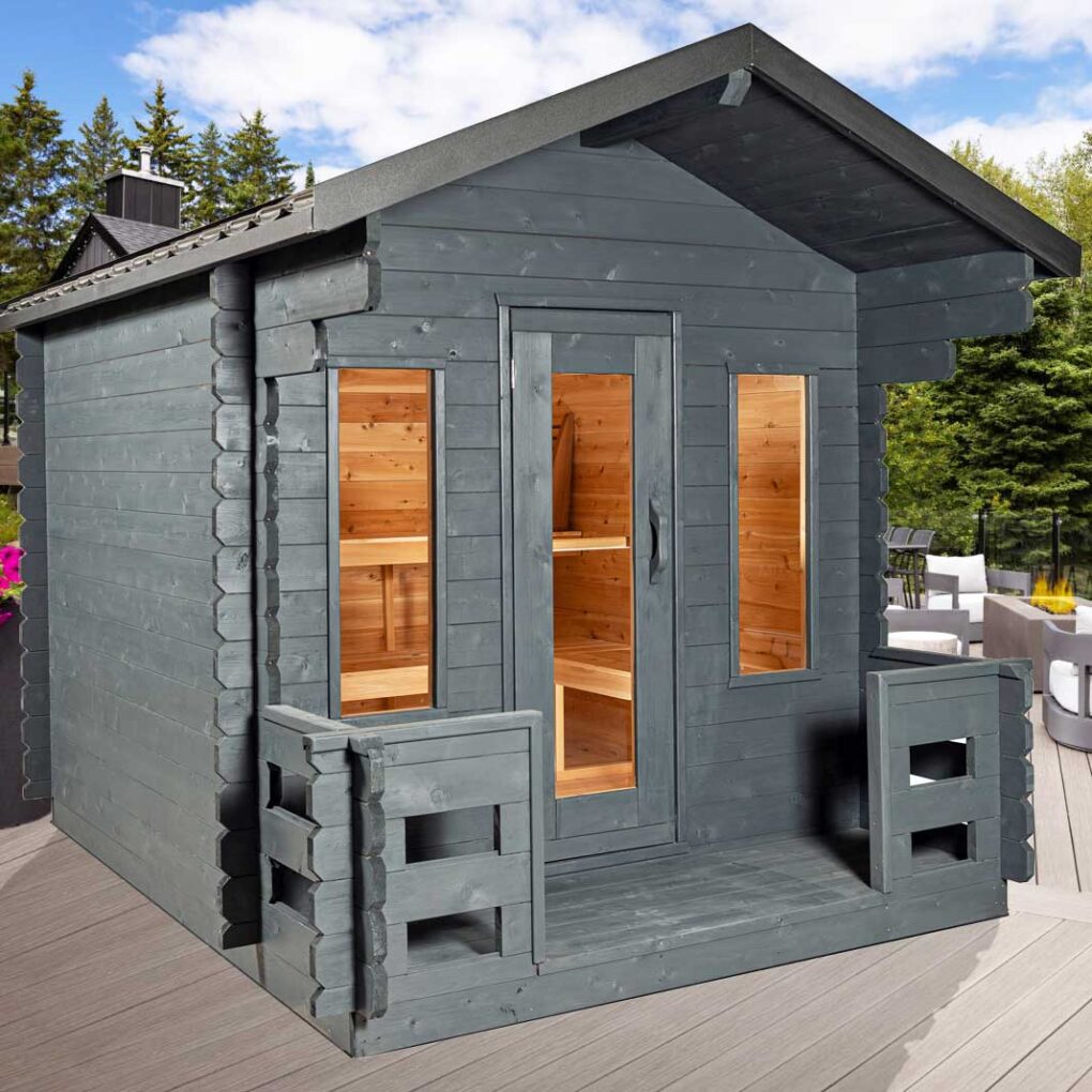 Georgian Cabin Sauna with Porch