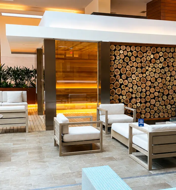 Custom sauna installation at Seminole Hard Rock in South Florida