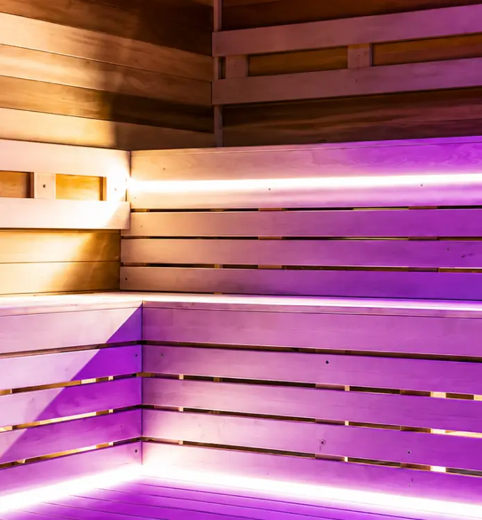 Commercial recovery sauna room at House of Athlete in South Florida