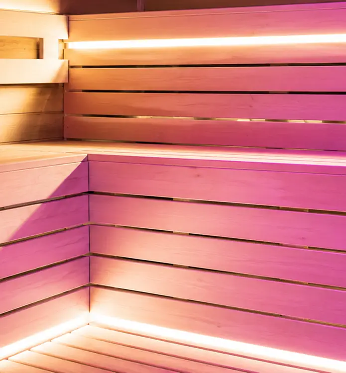 Custom sauna project for House of Athlete wellness facility