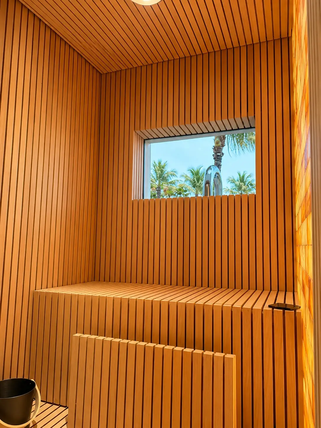 Discover a custom traditional sauna with a Himalayan salt wall, designed to bring