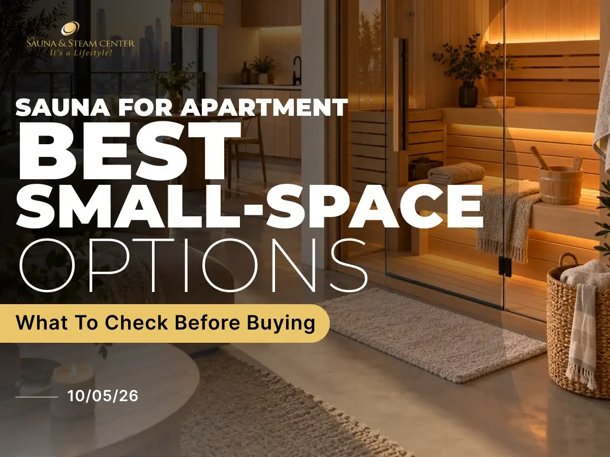 Premium sauna for apartment living, showcasing a compact indoor sauna designed for small spaces, modern condos and comfortable at-home wellness.