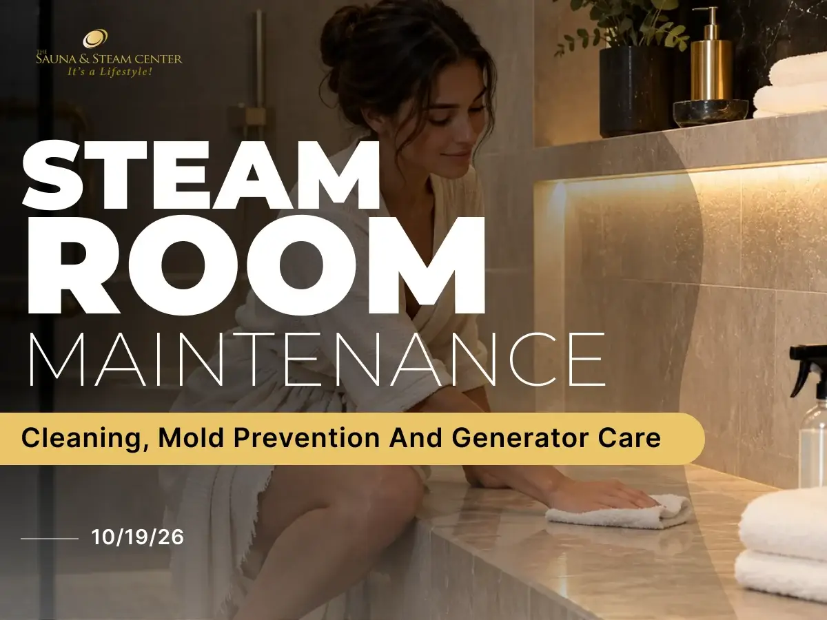 Keep your steam room clean, efficient, and reliable with our complete maintenance guide. Learn how to prevent mold, remove mineral buildup, care for your steam generator, and recognize when professional service is needed.